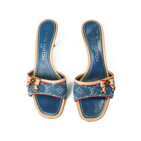 louis vuitton denim mules